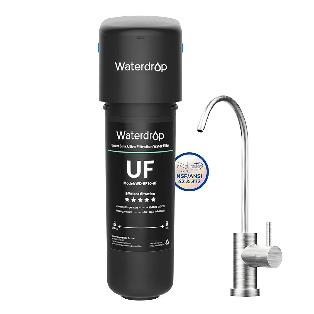 Undersink Ultrafiltration Water Filter System With Dedicated Faucet