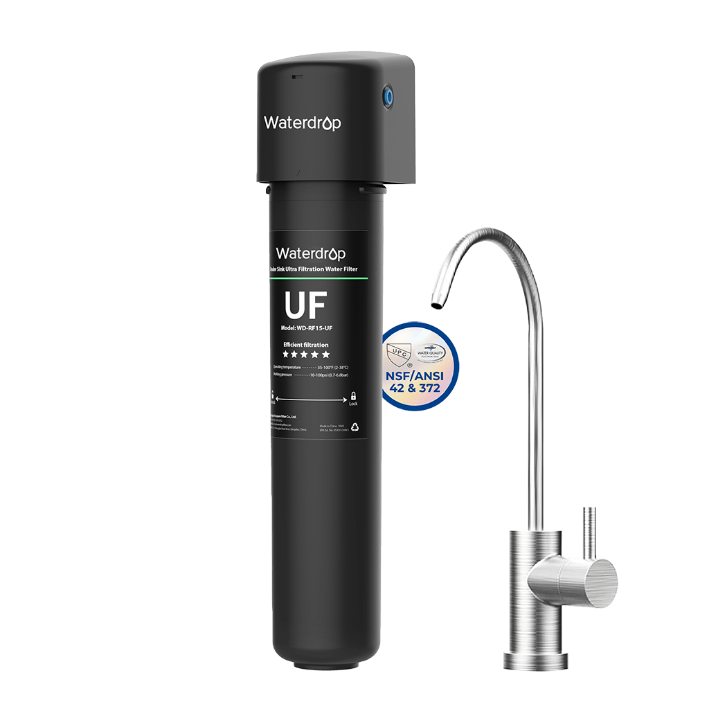 Undersink Ultrafiltration Water Filter System With Dedicated Faucet