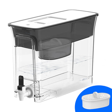 Waterdrop Water Filter Dispenser for Fridge, 35-Cup, 200-Gallon Long-Life, 5X Lifetime, Reduces Chlorine, PFOA/PFOS and More, BPA Free White (with 1 Filter)