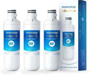 Waterdrop Alkaline LT1000PC ADQ747935 Replacement for LG® LT1000P®/PC/PCS ThinQ® Refrigerator Water Filter, LFXS26973S, LMXS28626S, LMWS27626S, LFXS28596S, LFXS26596S, Enhance PH, 3 Filters