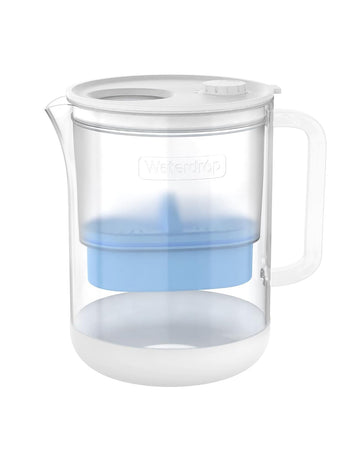 [Alkaline] Waterdrop Glass Alkaline Water Filter Pitcher with 1 Filter, Enhances Alkaline Water, Eco-Friendly, 7-Cup, for Home and Office, Reduces PFOA/PFOS, Chlorine, Cadmium, Copper, Mercury