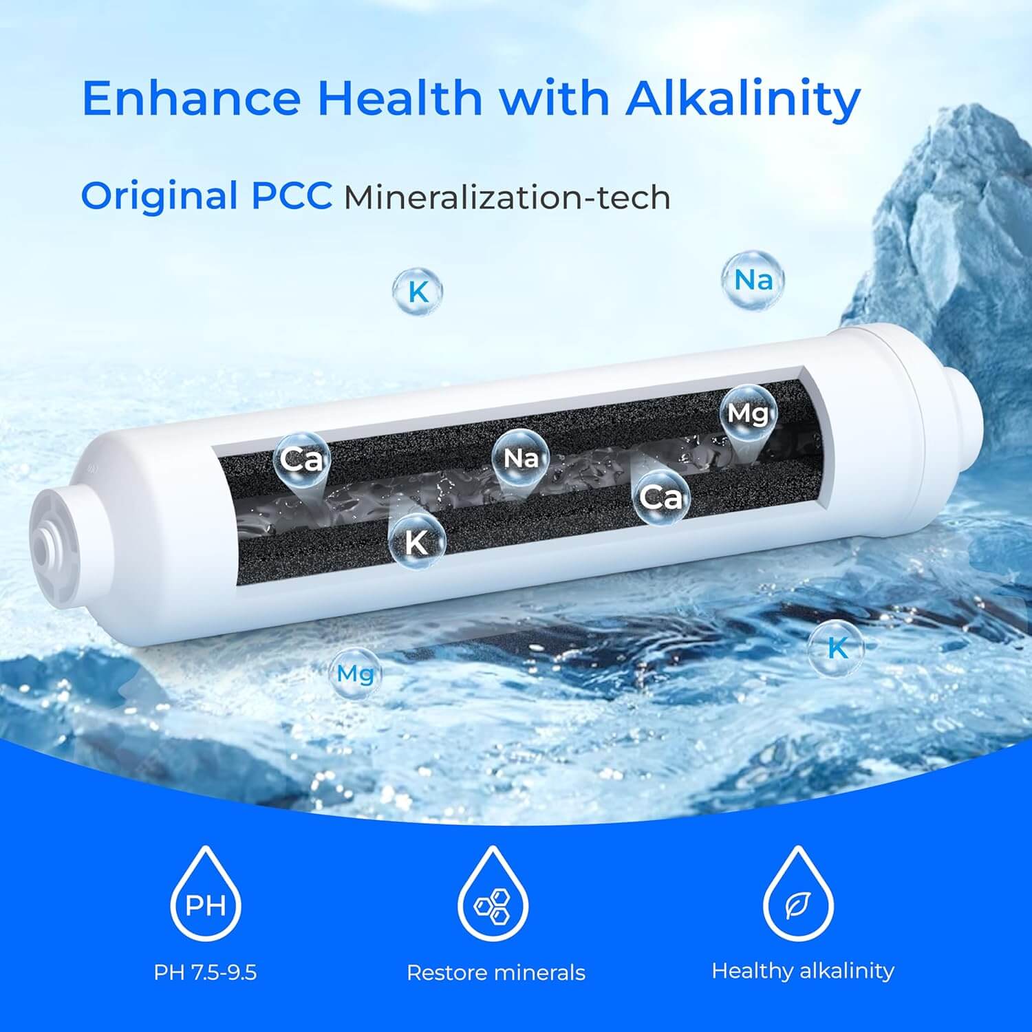 Alkaline Filter for Waterdrop Undersink Reverse Osmosis Systems-Waterdrop ALK35