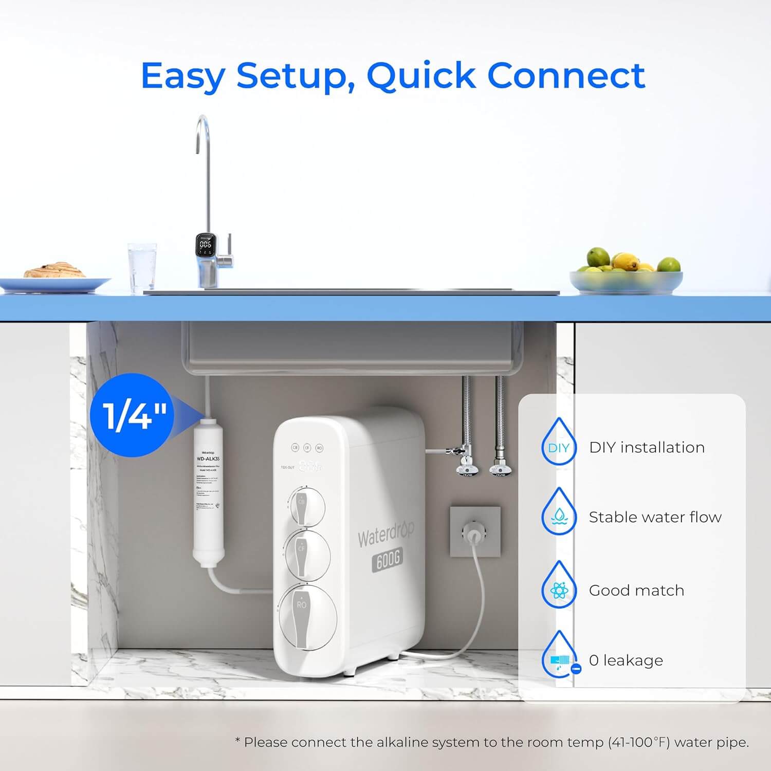 Alkaline Filter for Waterdrop Undersink Reverse Osmosis Systems-Waterdrop ALK35