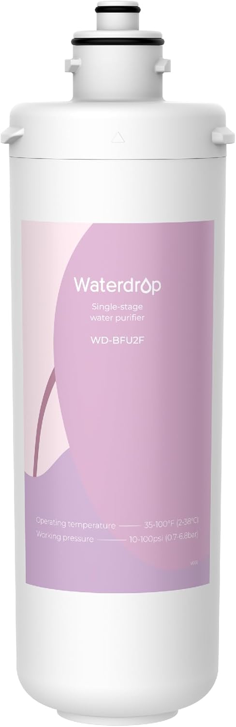 Waterdrop Water Filter Replacement BFU2F - Soften Skin & Hair, Purify Water