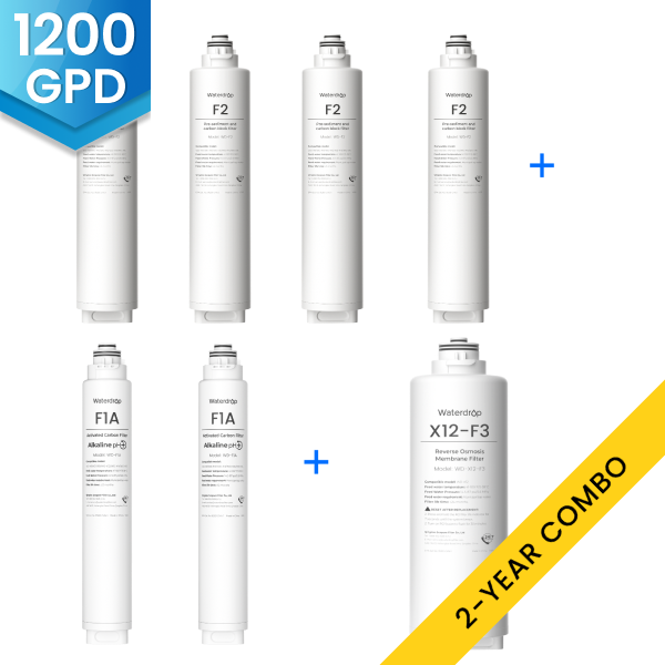 Waterdrop X12 RO System Replacement Filter Combo Set - 1200GPD