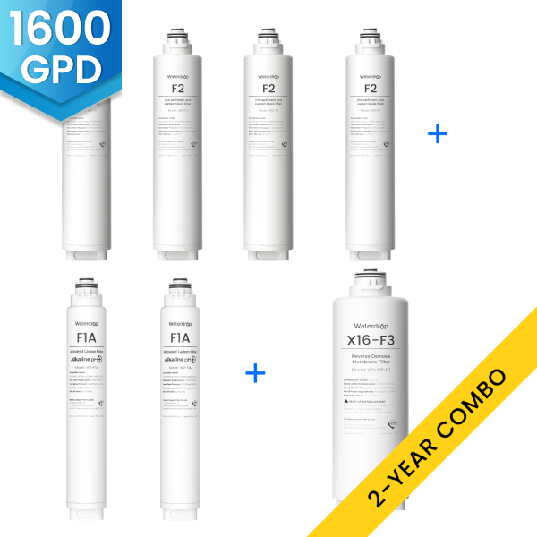 Waterdrop X16 RO System Replacement Filter Combo Set - 1600GPD