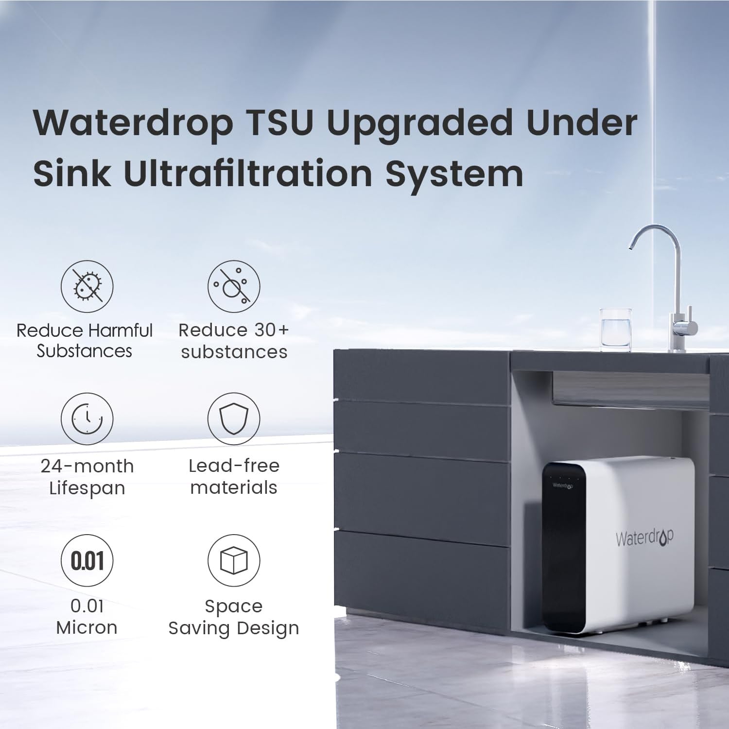 Ultrafiltration Under Sink Water Filter System Waterdrop TSU-W