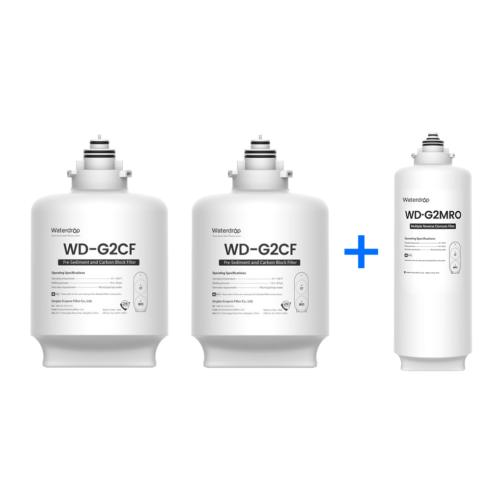 Waterdrop G2 RO System Replacement Filters Set - 400 GPD