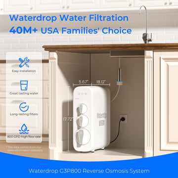 800 GPD Tankless RO System with UV Sterilizing Light - Waterdrop G3P800