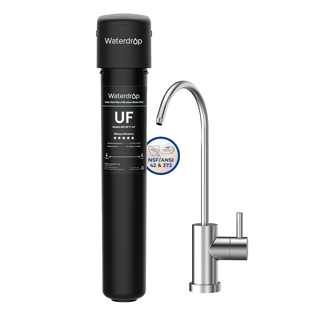 Undersink Ultrafiltration Water Filter System With Dedicated Faucet