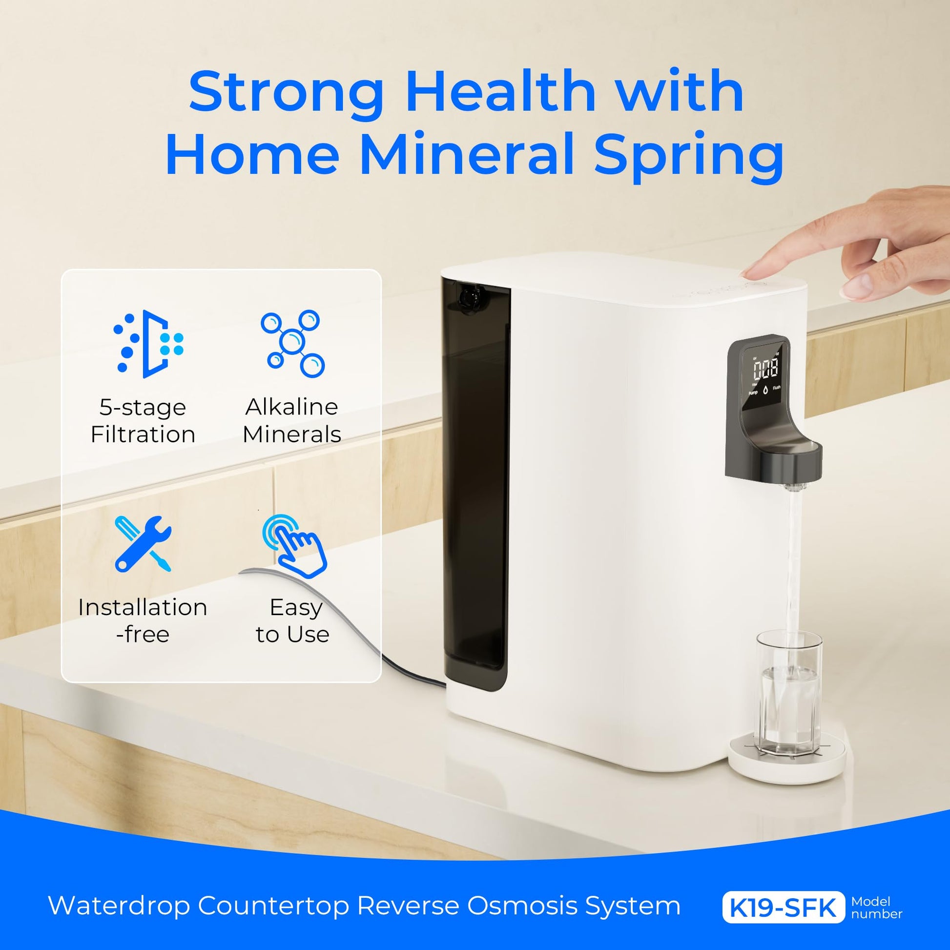 Countertop Remineralization Reverse Osmosis Water Filter System K19-SFK