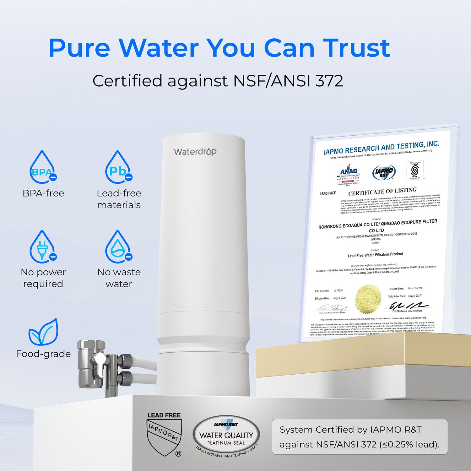 Waterdrop Countertop Faucet Water Filter CTF-06