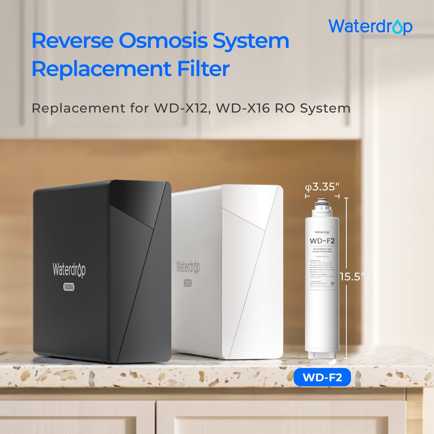 Waterdrop X16 RO System Replacement Filter Combo Set - 1600GPD