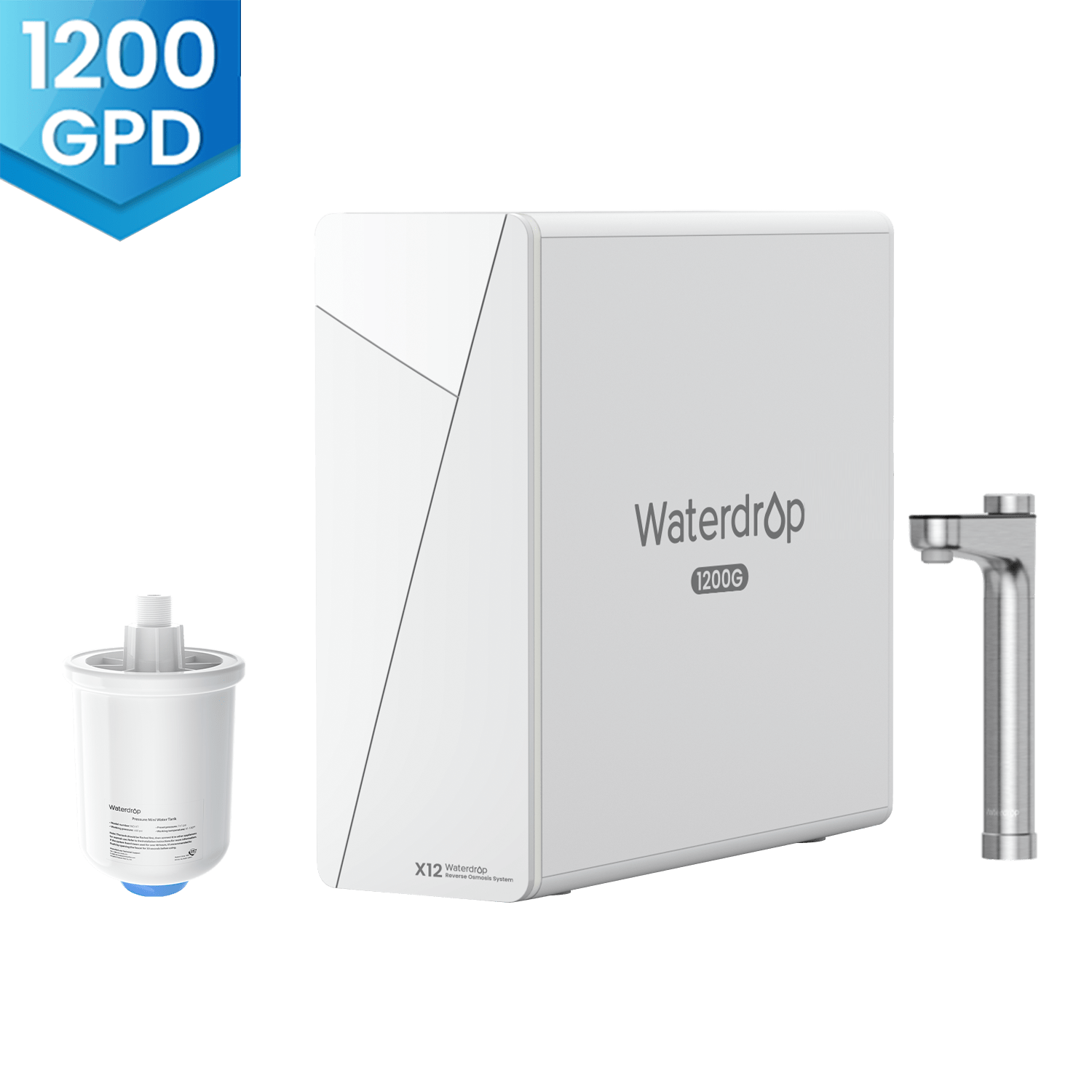 Waterdrop X12 Reverse Osmosis System with Water Tank Combo