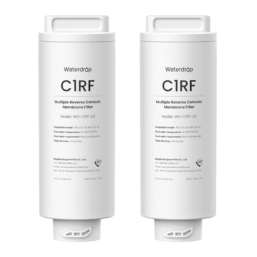 WD-C1RF Filter for Waterdrop C1S & C1H Reverse Osmosis System, 2-YEAR COMBO