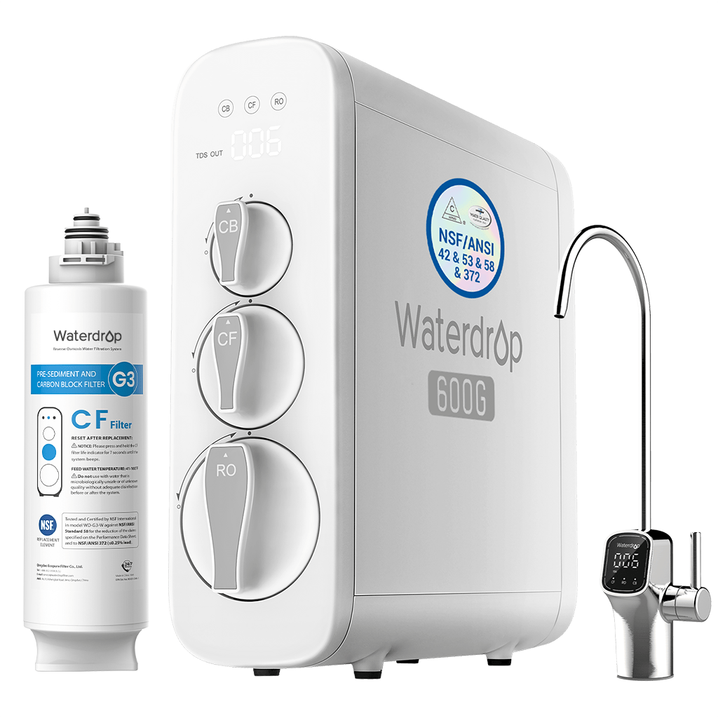 G3P600 Tankless RO System with Extra Plus a CF Filter - Waterdrop G3P600