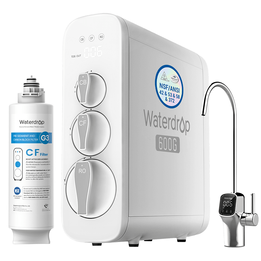 G3P600 Tankless RO System with Extra Plus a CF Filter - Waterdrop G3P600