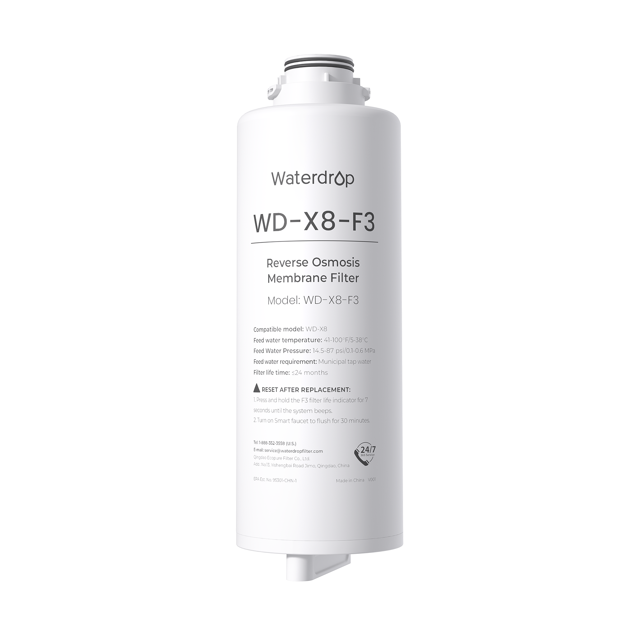 X8-F3 Filter for Waterdrop X8 Reverse Osmosis System | 800 GPD