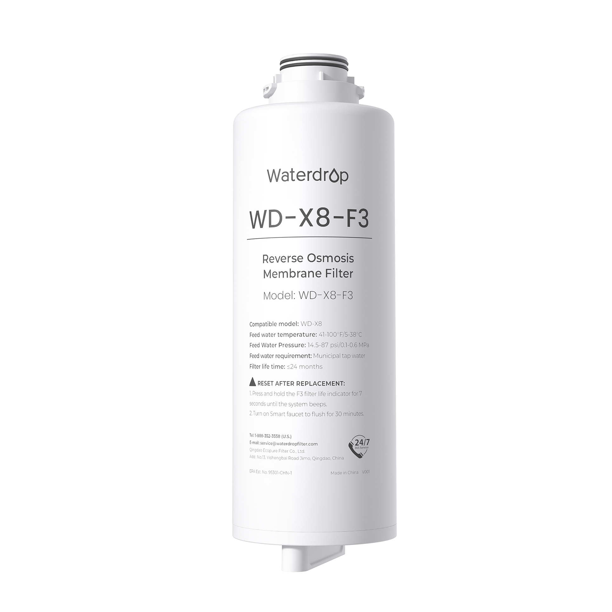 X8-F3 Filter for Waterdrop X8 Reverse Osmosis System | 800 GPD