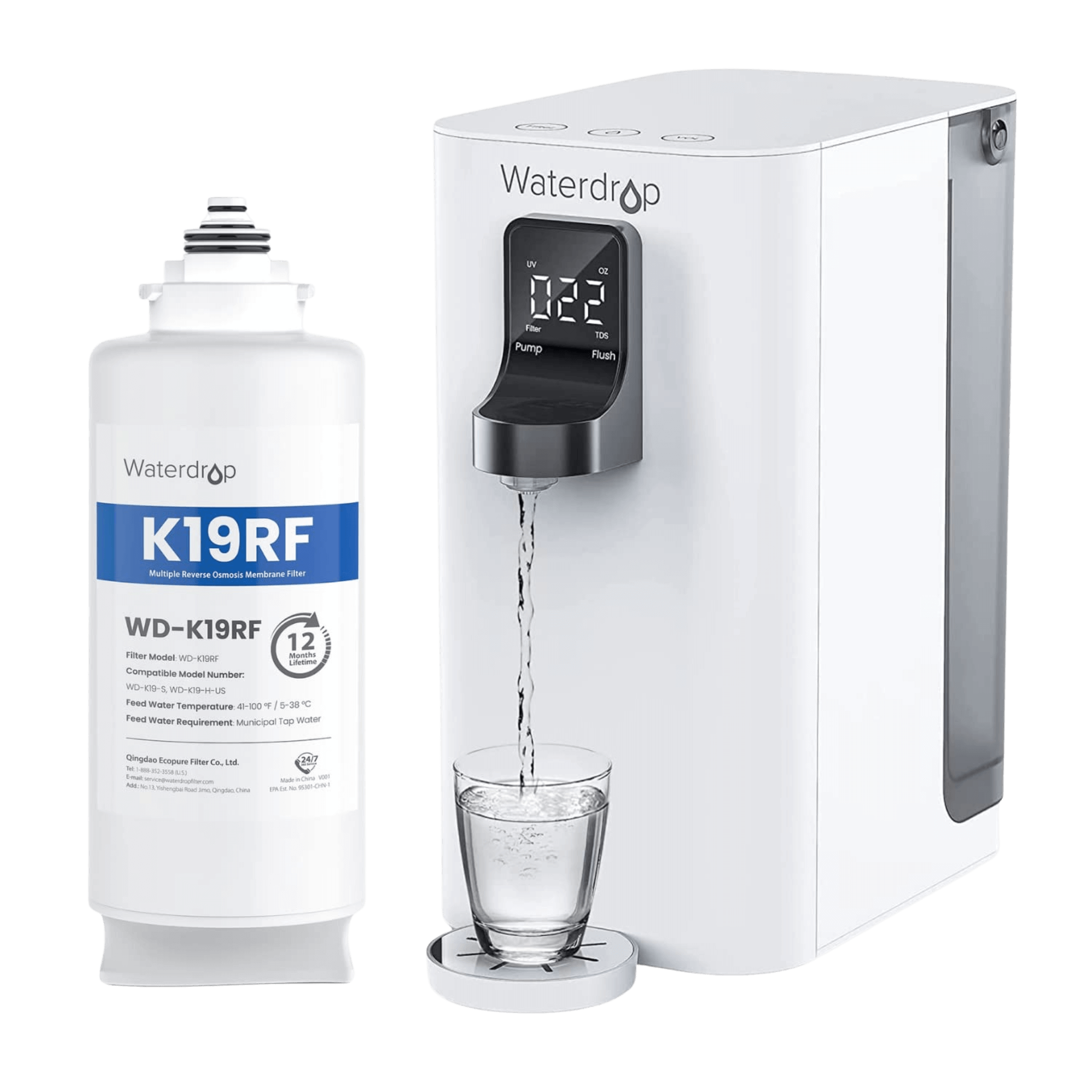 K19 Countertop RO Water Filter with Extra Plus a K19RF Filter - Waterd